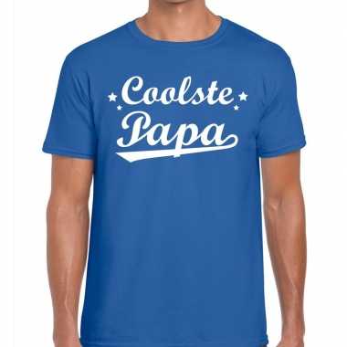 Coolste papa cadeau blauw heren t-shirt kopen