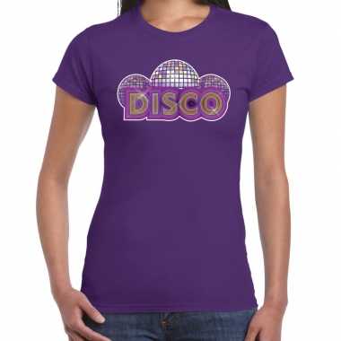 Disco fun paars dames t-shirt kopen