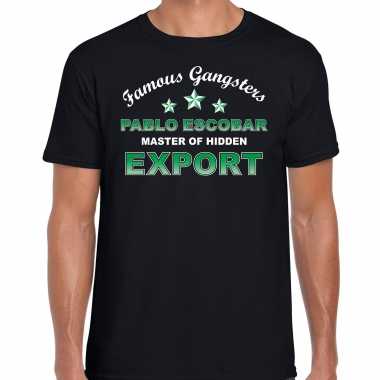 Famous gangsters pablo escobar tekst / kostuum zwart heren t-shirt kopen