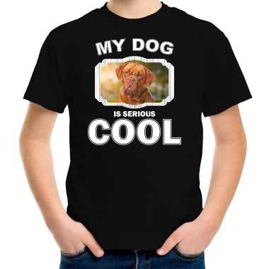 Franse mastiff honden my dog is serious cool zwart kinderen t-shirt kopen