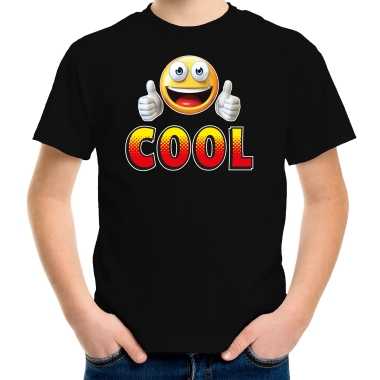 Funny emoticon cool zwart kids t-shirt kopen