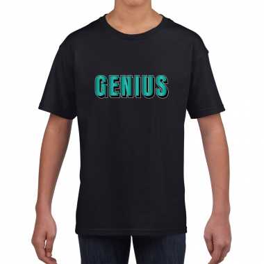 Genius tekst zwart blauwe/groene letters kinderen t-shirt kopen