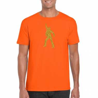 Gouden disco / kleding oranje heren t-shirt kopen