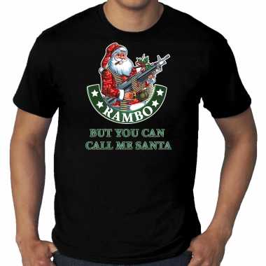 Grote maten fout kerst / outfit rambo but you can call me santa zwart heren t-shirt kopen