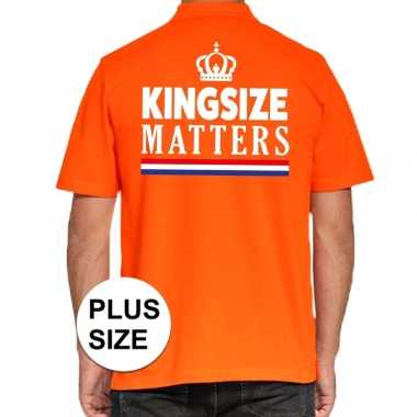 Grote maten kingsize matters polo oranje heren t-shirt kopen