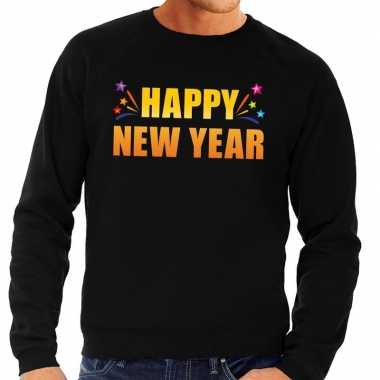 Happy new year trui/ sweater zwart heren t-shirt kopen