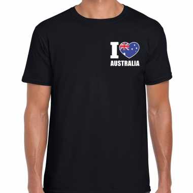 I love australia australie zwart borst heren t-shirt kopen