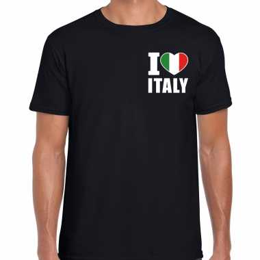 I love italy italie zwart borst heren t-shirt kopen