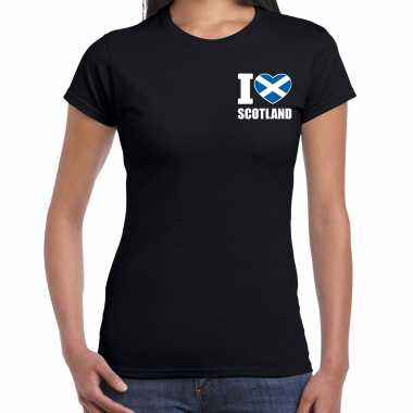 I love scotland schotland zwart borst dames t-shirt kopen