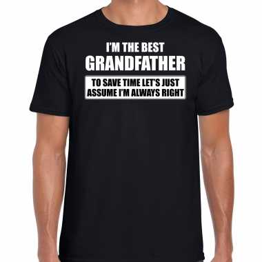I'm the best grandfather zwart heren beste opa cadeau t-shirt kopen