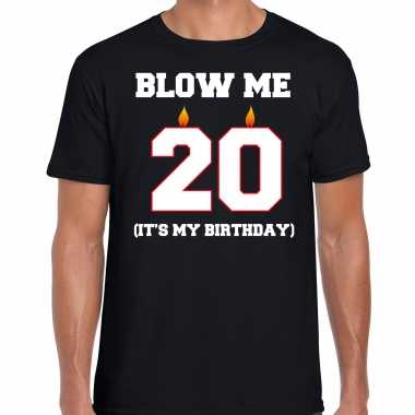 Jaar verjaardag cadeau blow me its my birthday zwart heren t-shirt kopen