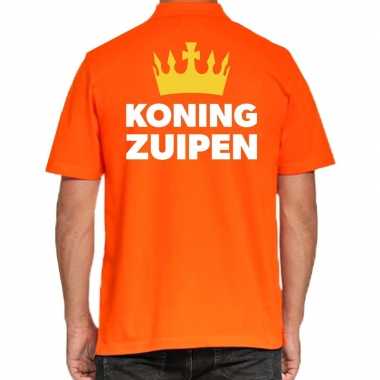Koningsdag polo koning zuipen oranje heren t-shirt kopen