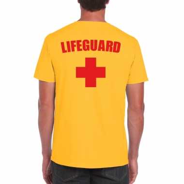 Lifeguard/ strandwacht verkleed / geel heren t-shirt kopen