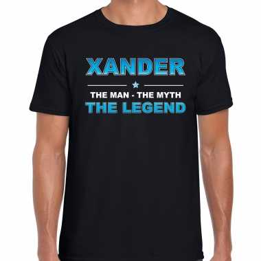 Naam cadeau xander the legend zwart heren t-shirt kopen