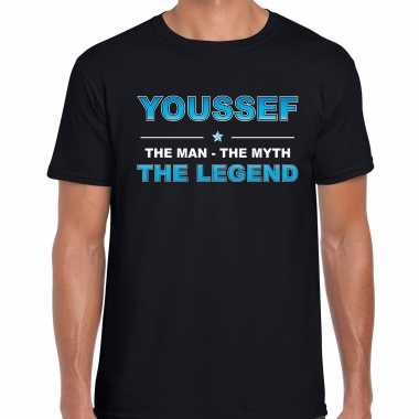 Naam cadeau youssef the legend zwart heren t-shirt kopen