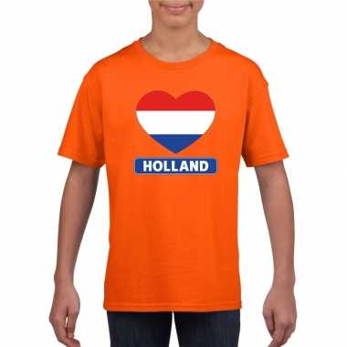 Oranje holland hart vlag kinderen t-shirt kopen