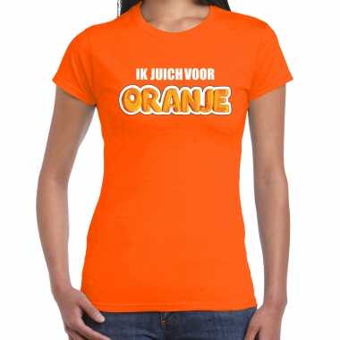 Oranje holland / nederland supporter ik juich oranje ek/ wk dames t-shirt kopen