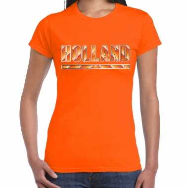 Oranje / holland supporter dames t-shirt kopen