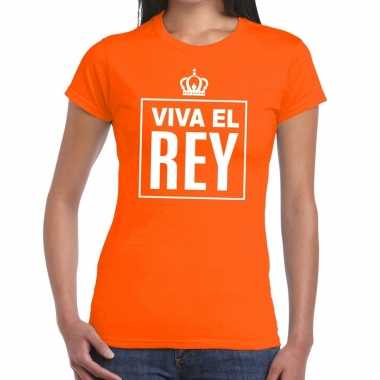 Oranje viva el rey spaans dames t-shirt kopen