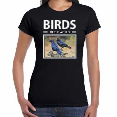 Raven dieren foto birds of the world zwart dames t-shirt kopen
