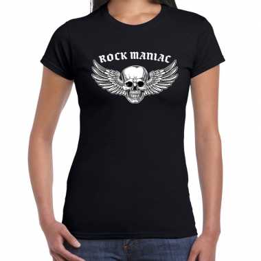 Rock maniac fashion rock / punker zwart dames t-shirt kopen