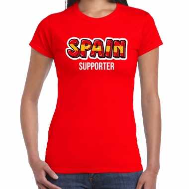 Rood spain / spanje supporter ek/ wk dames t-shirt kopen