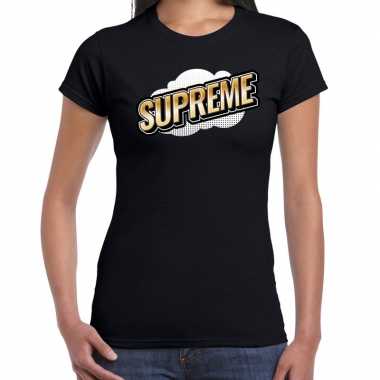 Supreme fun tekst dames zwart d effect t-shirt kopen