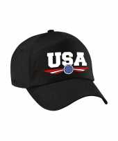 Amerika usa landen pet baseball cap zwart volwassenen t-shirt