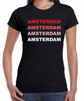 Amsterdam holland zwart dames t-shirt