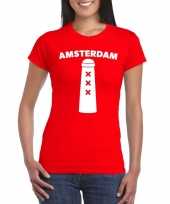 Amsterdammertje rood dames t-shirt