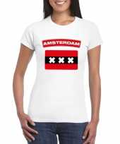 Amsterdamse vlag wit dames t-shirt