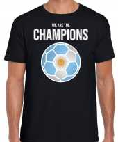 Argentinie wk supporter we are the champions argentijnse voetbal zwart heren t-shirt