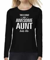 Awesome aunt tante cadeau long sleeves dames t-shirt