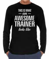 Awesome geweldige trainer cadeau long sleeves heren t-shirt