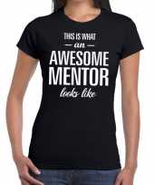Awesome mentor cadeau zwart dames t-shirt