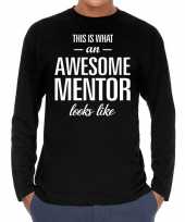 Awesome mentor leermeester cadeau long sleeves heren t-shirt