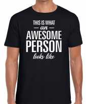 Awesome person tekst zwart heren t-shirt