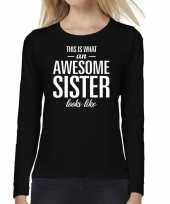 Awesome sister zus cadeau long sleeves dames t-shirt