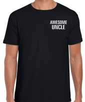 Awesome uncle geweldige oom cadeau zwart borst heren t-shirt