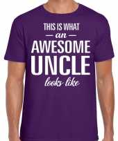 Awesome uncle oom cadeau paars heren t-shirt