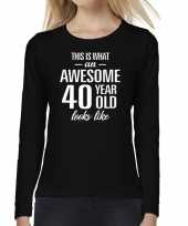 Awesome year jaar cadeau long sleeves zwart dames t-shirt 10196720