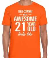Awesome year jaar cadeau oranje heren t-shirt 10199977
