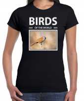 Baardmannetjes dieren foto birds of the world zwart dames t shirt