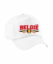 Belgie landen pet wit baseball cap kinderen t-shirt