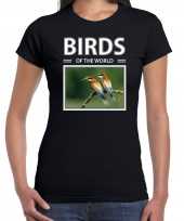 Bijeneter vogels dieren foto birds of the world zwart dames t shirt