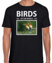 Bijeneter vogels dieren foto birds of the world zwart heren t-shirt