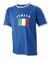Blauw heren italie t-shirt