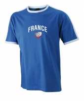Blauw voetbal frankrijk heren t-shirt
