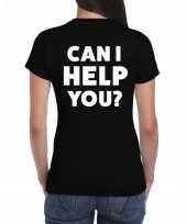 Can i help you tekst zwart beurzen evenementen dames t-shirt