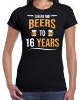 Cheers and beers jaar verjaardag cadeau zwart dames t-shirt